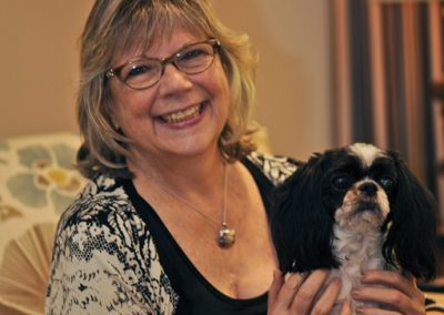 senior woman with her dog