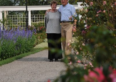 senior couple outside in the garden